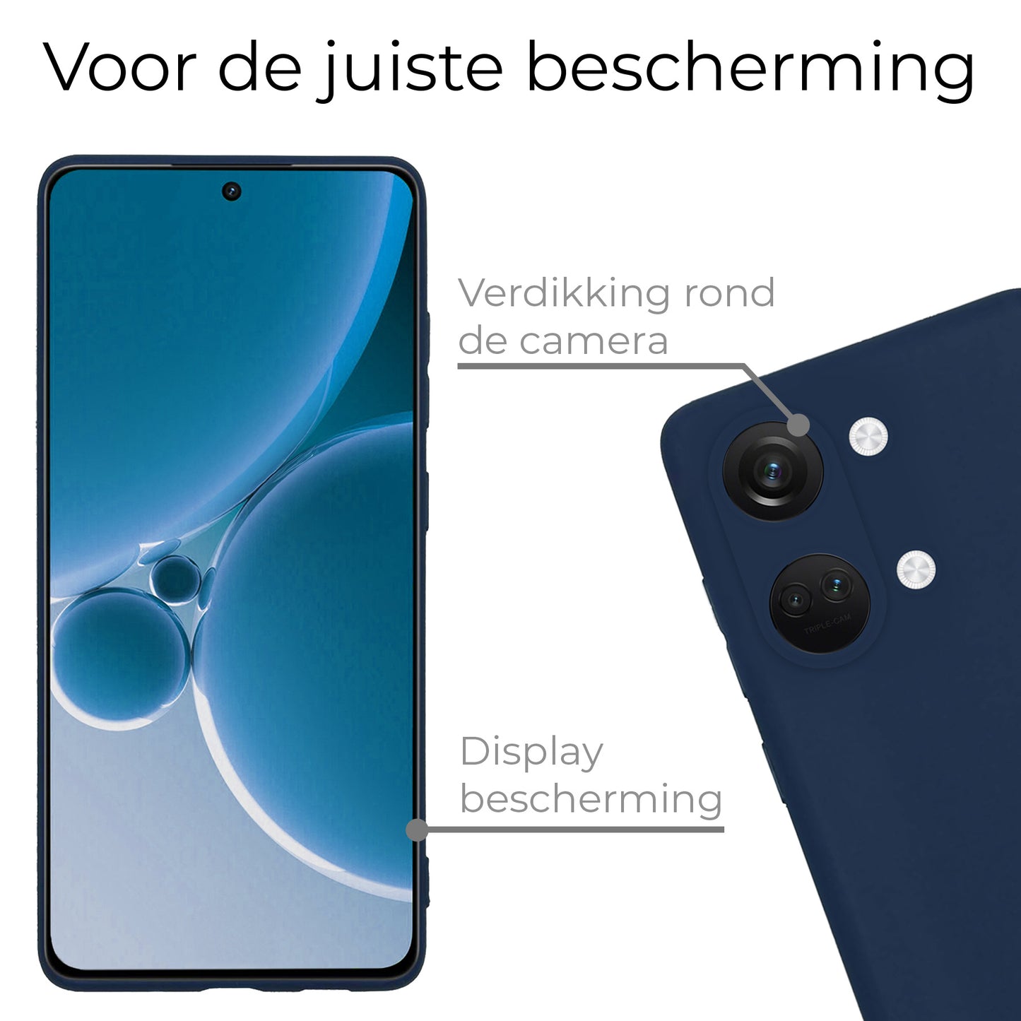 OnePlus Nord 3 Hoesje Siliconen - Donkerblauw