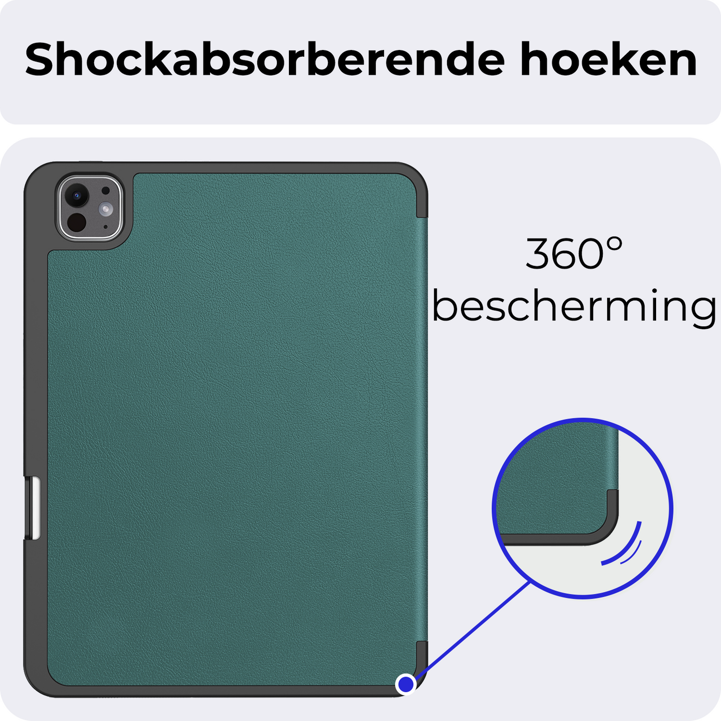 iPad Pro 2024 (13 inch) Hoesje Book Case Met Apple Pencil Uitsparing - Donkergroen