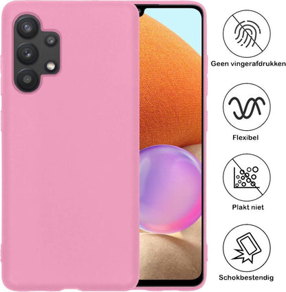 Samsung A32 5G Hoesje Siliconen Backcover Lichtgewicht - Lichtroze