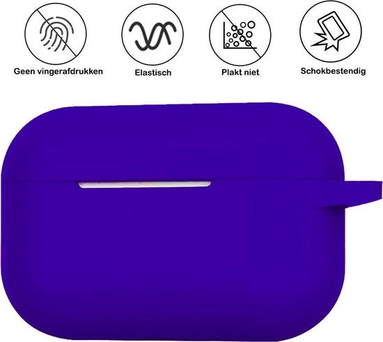 Airpods Pro Hoesje Siliconen met Clip - Donkerblauw