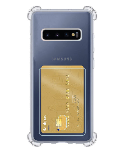 Samsung S10 Hoesje Kaarthouder Backcover Shockproof - Transparant