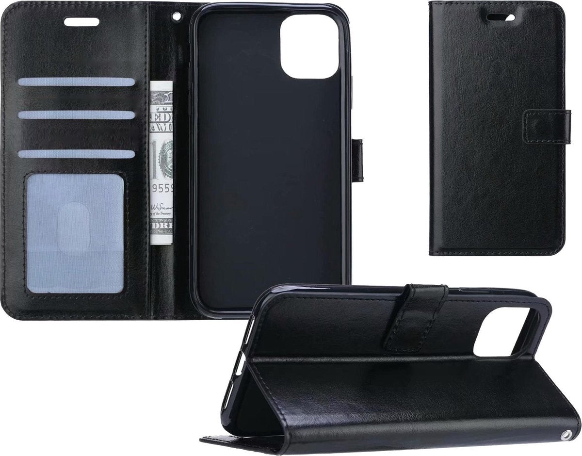 iPhone 11 Pro Max Hoesje Book Case Kunstleer - Zwart