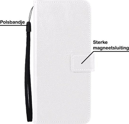 Samsung S21 Plus Hoesje Bookcase Cover met Kaarthouder - Wit