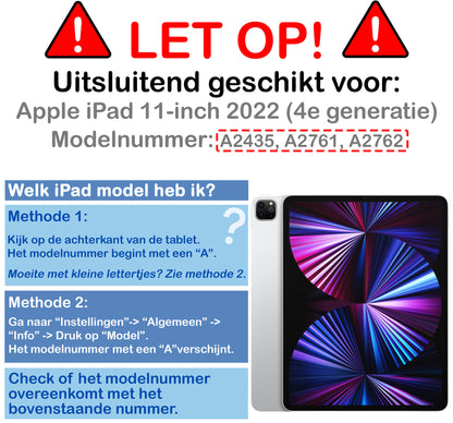 iPad Pro 2022 (11 inch) Toetsenbord Hoes met Uitneembaar toetsenbord - Zwart