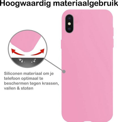 iPhone Xs Hoesje Siliconen Backcover Lichtgewicht - Lichtroze