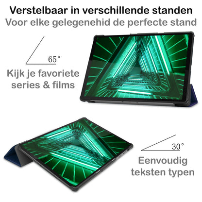 Lenovo Tab M10 FHD Plus 2nd Gen Trifold Bookcase Hoes - Donkerblauw