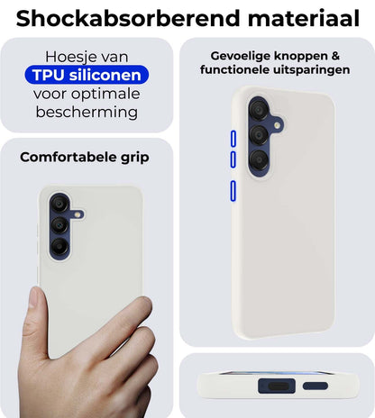 Samsung A15 Hoesje Siliconen Backcover Lichtgewicht - Wit