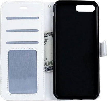 iPhone 7/8/SE 2020 Hoesje Bookcase Cover met Kaarthouder - Wit