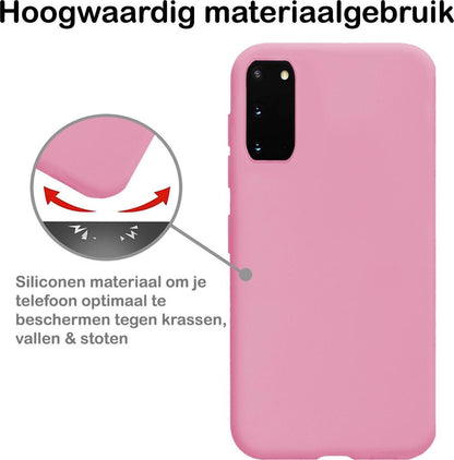 Samsung S20 Hoesje Siliconen Backcover Lichtgewicht - Lichtroze