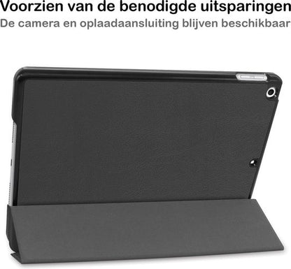 iPad 10.2 2020 Trifold Bookcase Hoes - Zwart