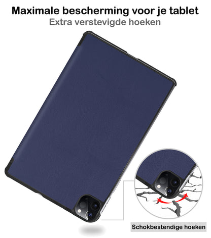 iPad Pro 2021 (11 inch) Hoesje Book Case Met Apple Pencil Uitsparing - Donkerblauw