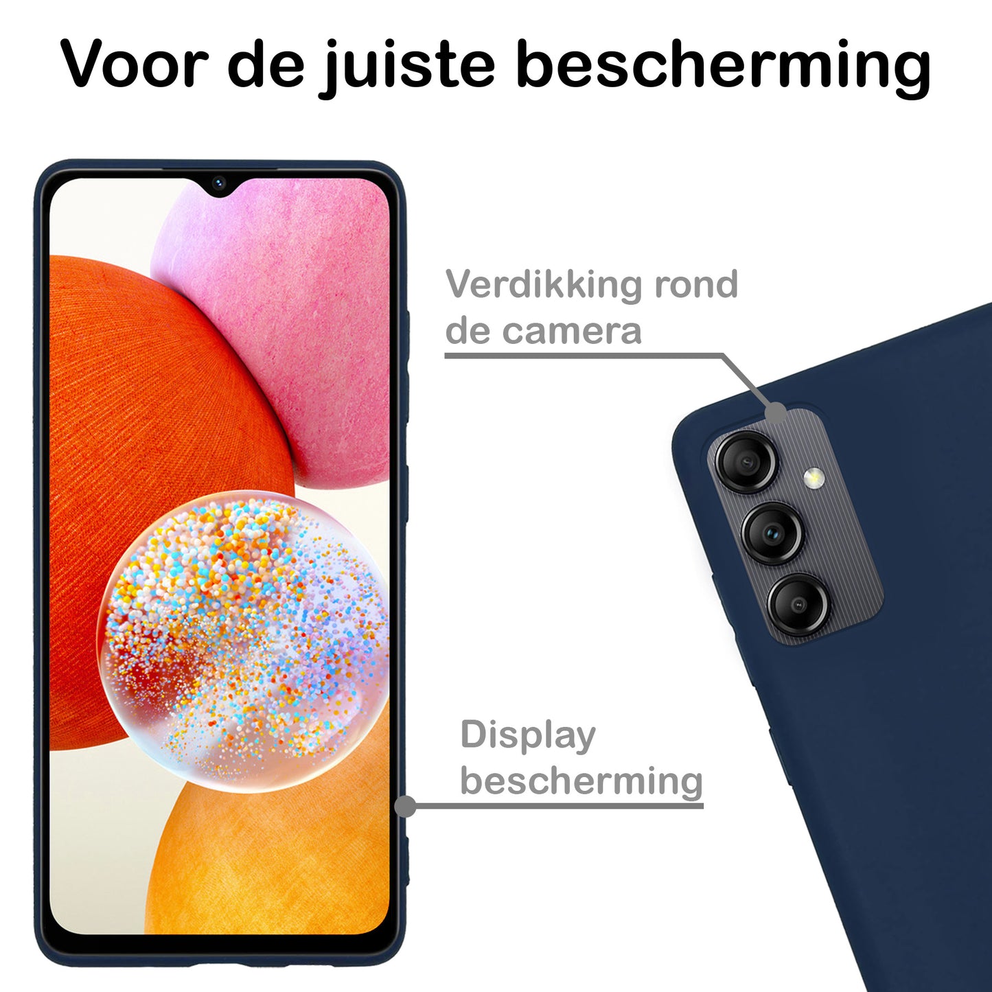 Samsung A14 Hoesje Siliconen - Donkerblauw