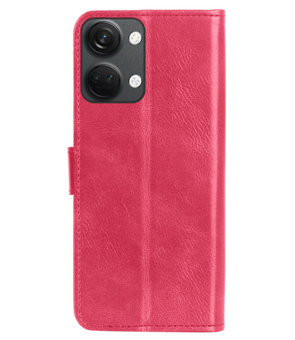 OnePlus Nord 3 Hoesje Bookcase Cover met Kaarthouder - Donkerroze