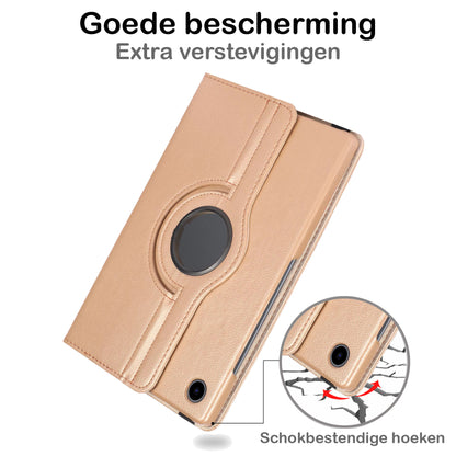 Samsung Galaxy Tab A8 Hoesje 360ðð Draaibare Book Case Kunstleer - Goud