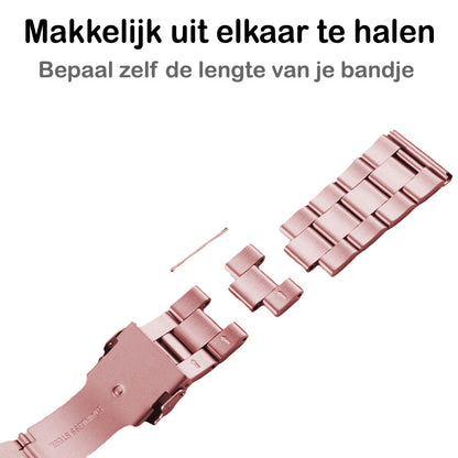 Horloge Bandje Geschikt Voor Apple Watch 1-8 / SE - 38/40/41 mm Bandje Metaal - Rose Goud