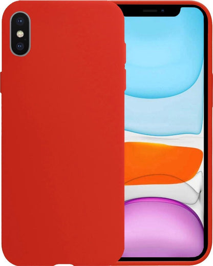 iPhone Xs Hoesje Siliconen Backcover Lichtgewicht - Rood