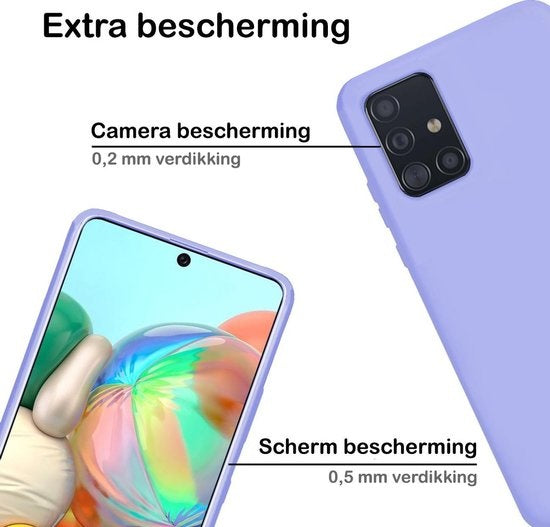 Samsung A71 Hoesje Siliconen - Lila