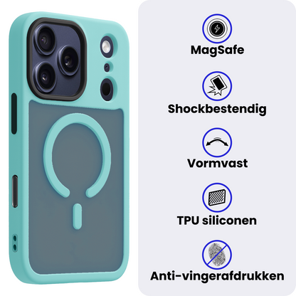 iPhone 17 Pro Hoesje Geschikt voor Magsafe Backcover Shockproof - Lichtblauw