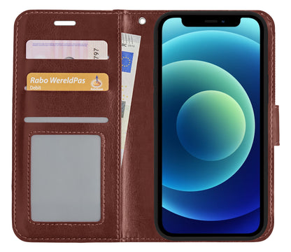 iPhone 12 Pro Max Hoesje Bookcase Cover Uitneembaar - Bruin