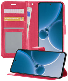 OnePlus Nord 3 Hoesje Bookcase Cover met Kaarthouder - Donkerroze