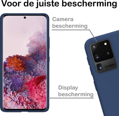 Samsung S20 Ultra Hoesje Siliconen Backcover Lichtgewicht - Donkerblauw