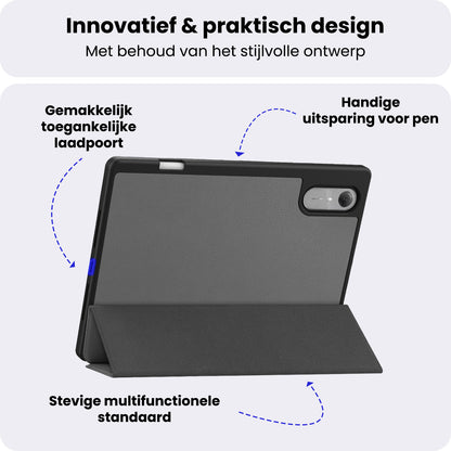 Lenovo Idea Tab Pro Gen 2 Trifold Bookcase Hoes met Penhouder Lenovo Pen - Grijs