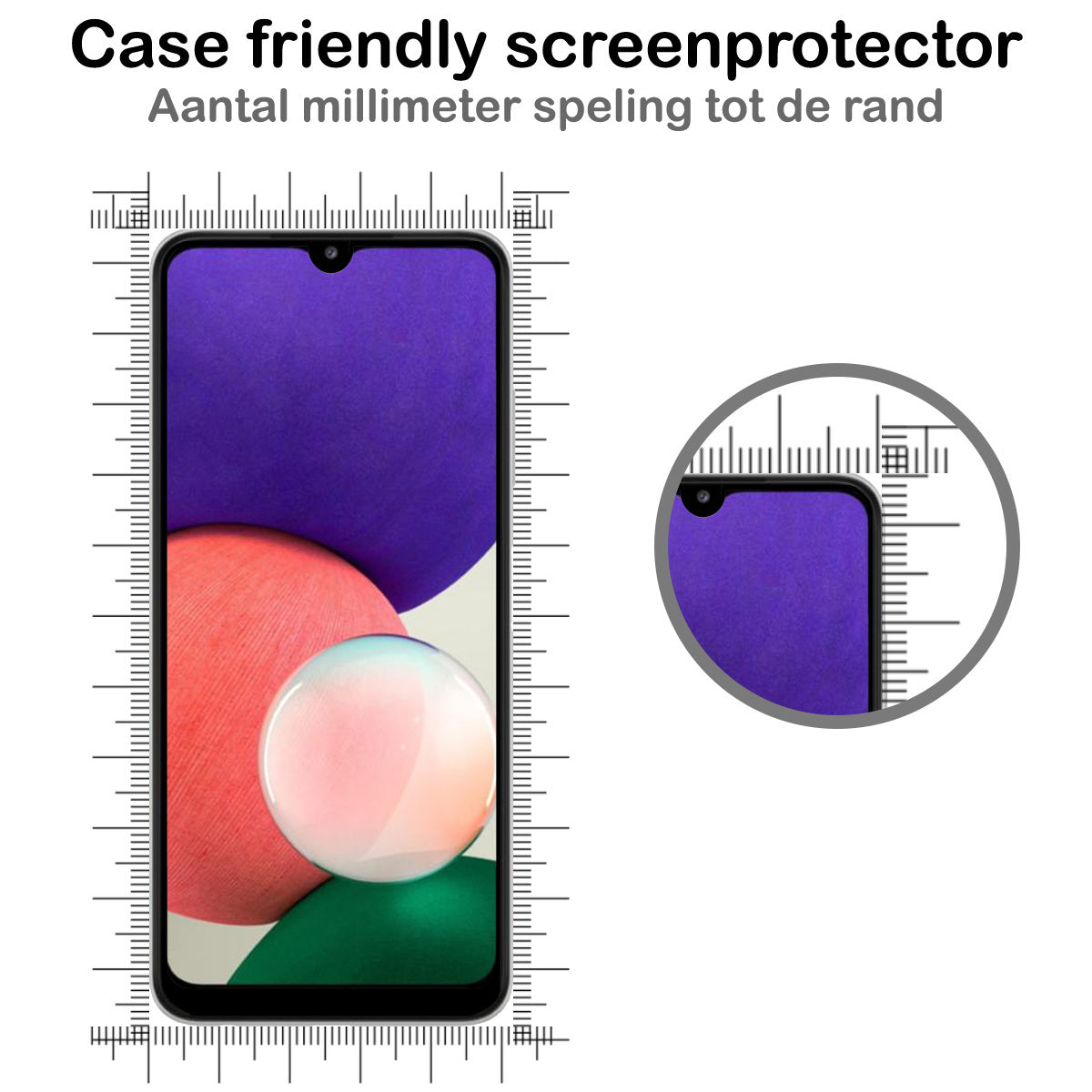 Samsung M22 Screenprotector Full Cover Tempered Glass