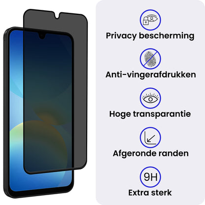 Samsung A26 Screenprotector Gehard Glas - Privacy