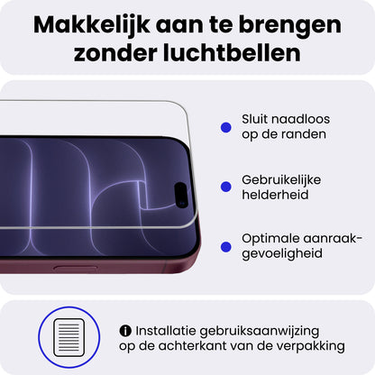 iPhone 18 Pro Screenprotector Gehard Glas - Volledige dekking
