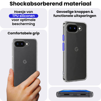 Google Pixel 10a Hoesje Siliconen Backcover Lichtgewicht - Transparant