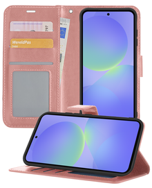 Samsung A36 Hoesje Bookcase Cover met Kaarthouder - Rosé goud