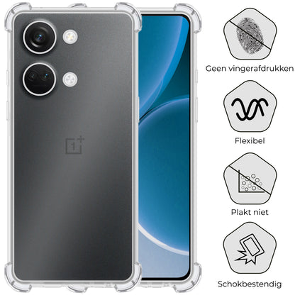 OnePlus Nord 3 Hoesje Shockproof Backcover Siliconen - Transparant