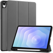 Samsung Galaxy Tab S11 Trifold Bookcase Hoes met Penhouder voor S Pen - Grijs