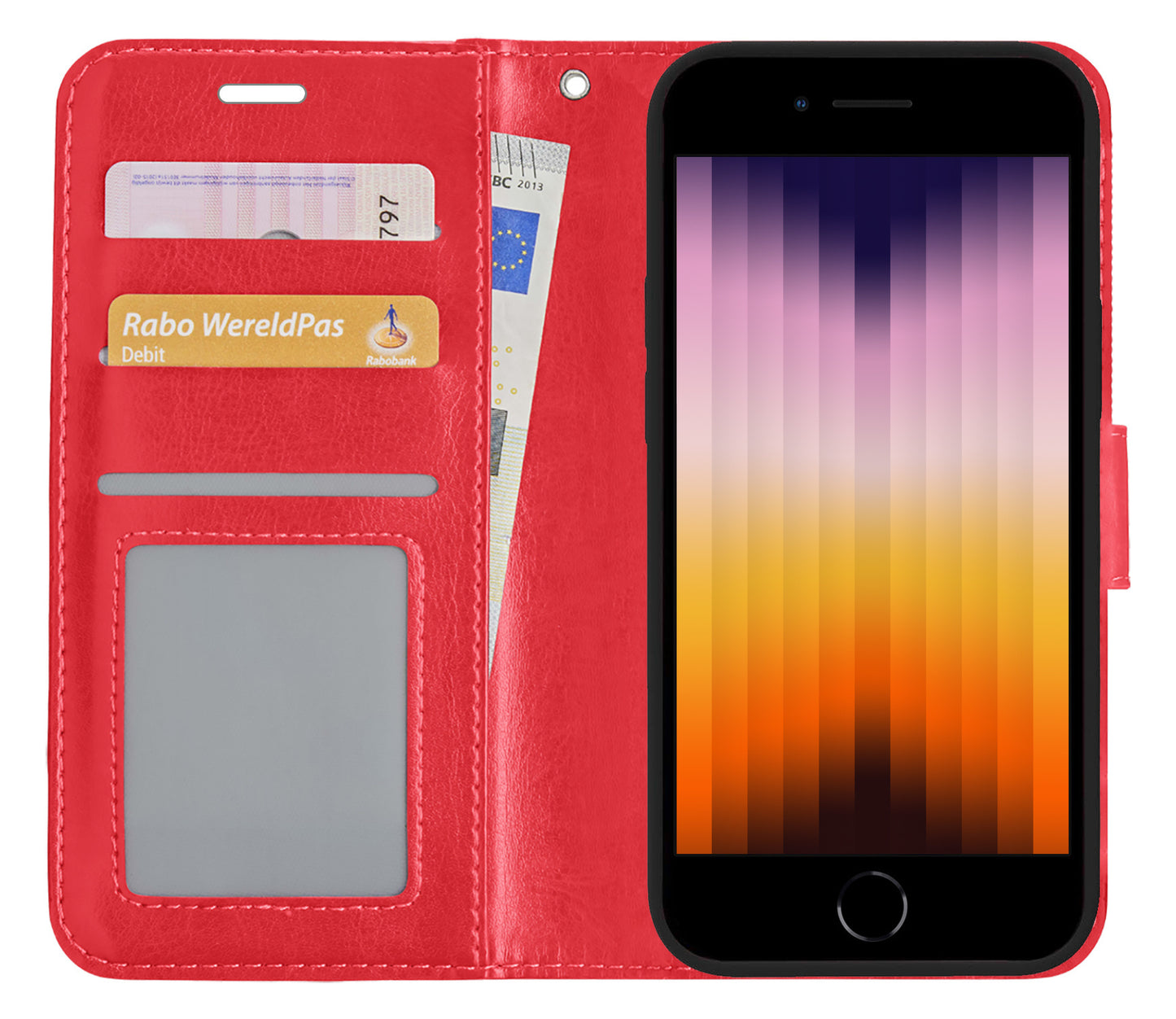 iPhone SE 2022 Hoesje Book Case Kunstleer - Rood