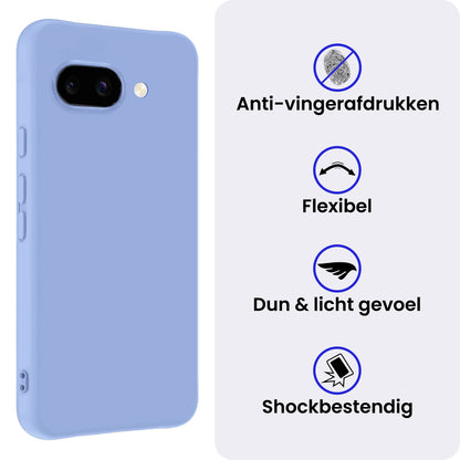 Google Pixel 9a Hoesje Siliconen Backcover Lichtgewicht - Lichtblauw