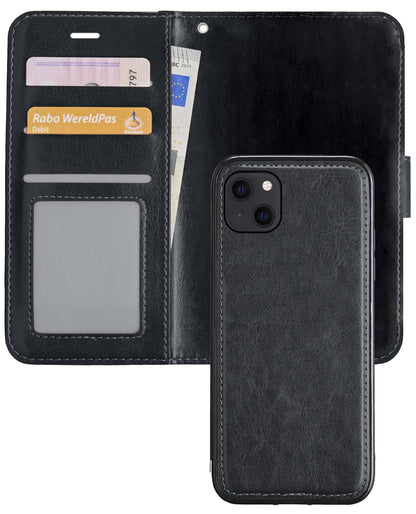 iPhone 13 Mini Hoesje Bookcase Cover Uitneembaar - Zwart