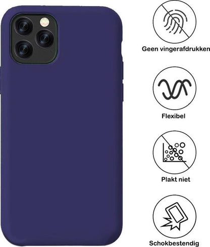 iPhone 11 Pro Hoesje Siliconen Backcover Lichtgewicht - Donkerblauw