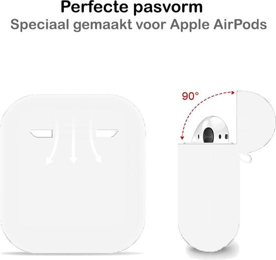 AirPods 2 Hoesje Siliconen met Clip - Wit