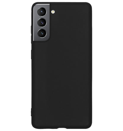 Samsung S21 FE Hoesje Siliconen Backcover Lichtgewicht - Zwart
