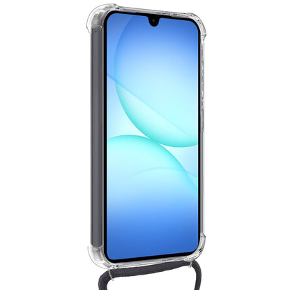 Samsung A17 Hoesje Kaarthouder met Koord Backcover Shockproof - Transparant
