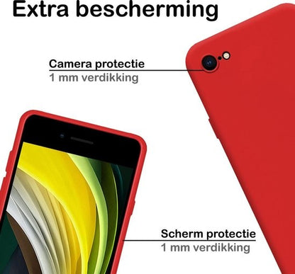 iPhone SE 2020 Hoesje Siliconen Backcover Lichtgewicht - Rood