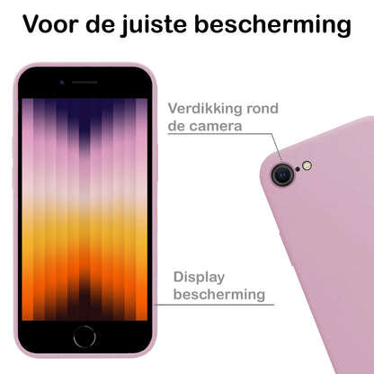 iPhone SE 2022 Hoesje Siliconen Backcover Lichtgewicht - Lila