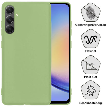 Samsung A34 Hoesje Siliconen Backcover Lichtgewicht - Groen