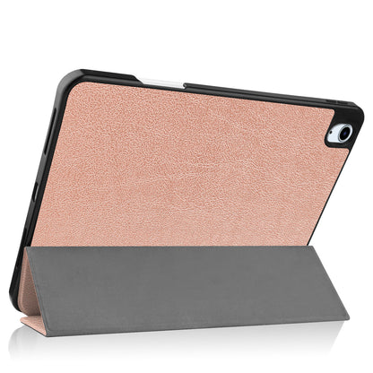 iPad Air 2022 Trifold Bookcase Hoes met Penhouder voor Apple Pen - Rosé goud