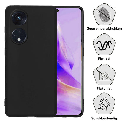 OPPO Reno 8T 4G Hoesje Siliconen Backcover Lichtgewicht - Zwart