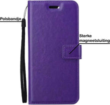 Samsung A72 5G Hoesje Bookcase Cover met Kaarthouder - Paars