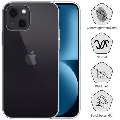 iPhone 15 Plus Hoesje Siliconen Backcover Lichtgewicht - Transparant