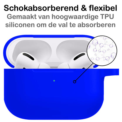 AirPods Pro 2 Hoesje Siliconen met Clip - Blauw