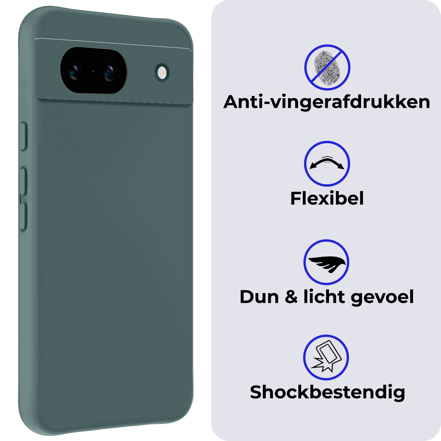 Google Pixel 8a Hoesje Siliconen - Donkergroen