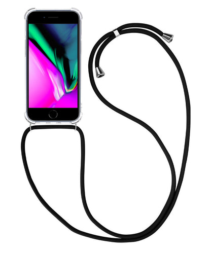 iPhone 8 Hoesje met Koord Backcover Shockproof - Transparant